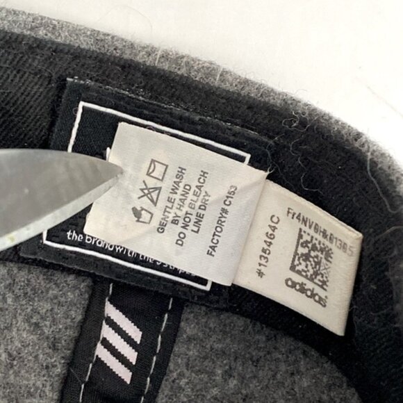 Adidas Original logo hat Wool mix Black/Gray Flat Brim Adjustable Streetwear - Picture 9 of 10